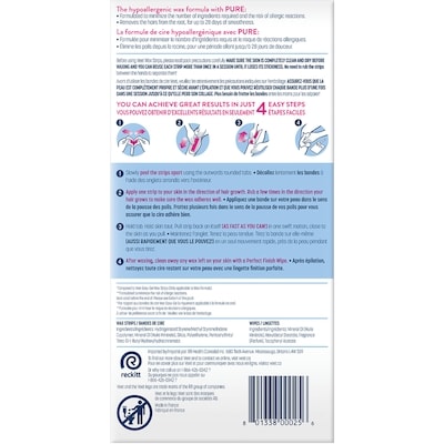 Pure™ – Bandes de cire froide pour les jambes et le corps 40ct