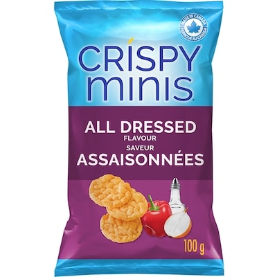 Quaker Croustilles de riz brun Crispy Minis saveur Assaisonnées 100 g, 3,50 $/100g