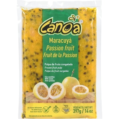 Canoa Passion Fruit With Seeds Frozen Fruit Pulp 397 g, $1.39/100g