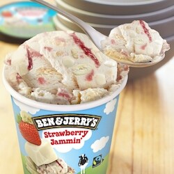 メンバーサイン入り  ICE BAHN JACK HAMMER Ben & Jerry's Ice Cream with Fairtrade Ingredients Strawberry