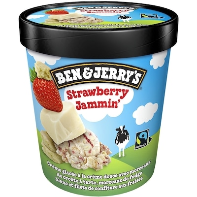 Crème Glacée avec des ingrédients issus du commerce équitable Strawberry Jammin sans OGM
