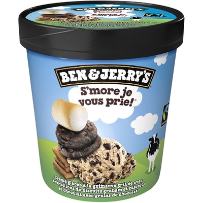 Ben & Jerry’s Crème Glacée avec des ingrédients issus du commerce équitable S'more Je Vous Prie ! sans OGM 473 ml, 1,48 $/100ml