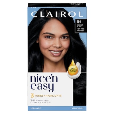 Clairol Nice'n Easy 1N Noir Très Profond, Coloration permanente, Couleur d'aspect naturel supérieur 1 ea, 9,00 $/1ch