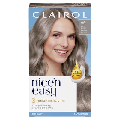 Clairol Nice'n Easy 8S Argent Soyeux, Coloration permanente, Couleur d'aspect naturel supérieur 1 ea, 9,00 $/1ch