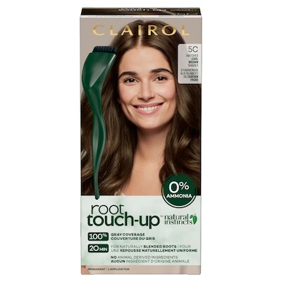 Clairol Root Touch-Up by Natural Instincts 5C Châtain Moyen Froid, Coloration permanente sans ammoniaque 1 ea, 9,00 $/1ch