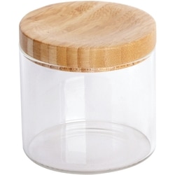 Life at Home Pot en verre avec couvercle en bois – Petit 1 ea, 8,00 $/1ch