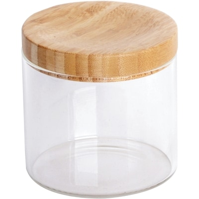 Life at Home Pot en verre avec couvercle en bois – Petit 1 ea, 8,00 $/1ch