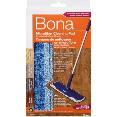 Bona Tampon De Nettoyage En Microfibrepour Plusieurs Revêtements De Sols 46.5 X 13 Cm 1 ea, 10,99 $/1ch
