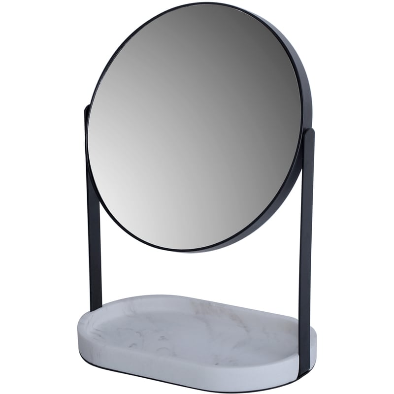 Mirror with Marble Stand- Black