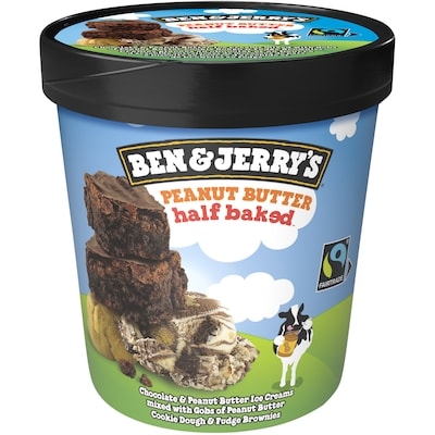 Ben & Jerry's Ice Cream with Fairtrade Ingredients Peanut Butter Half Baked Non-Gmo 473 ml, $1.48/100ml