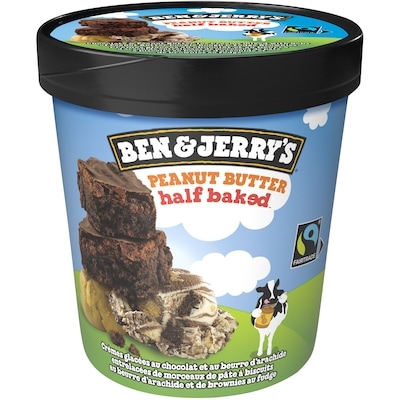 Ben & Jerry’s Crème Glacée avec Peanut Butter Half Baked sans OGM 473 ml, 1,48 $/100ml