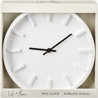 Life at Home Horloge murale moderne blanche 1 ea, 20,00 $/1ch