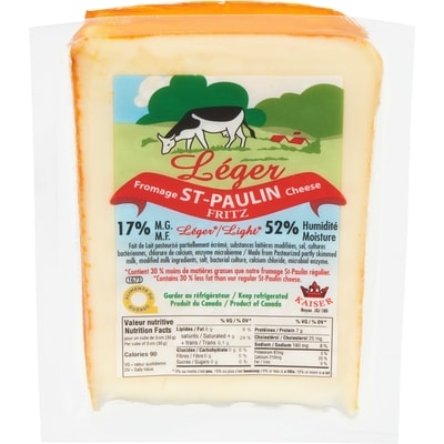 Kaiser St-Paulin Fritz Léger 17% M.G. Fromage 170 g, 4,41 $/100g