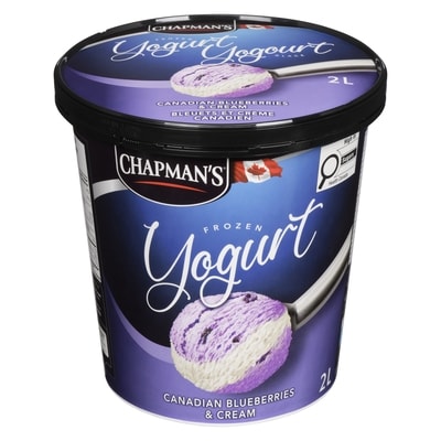 Chapmans Frozen Yogurt Canadian Blueberries & Cream 2 l, $0.25/100ml