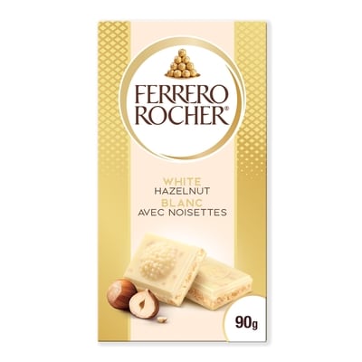 Ferrero Rocher Premium Chocolate Bar, White Chocolate with Hazelnut 90 g, $4.44/100g