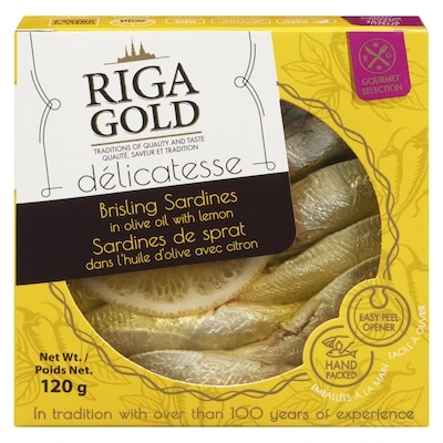 Riga gold Délicatesse Brisling Sardines In Olive Oil With Lemon 120 g, $4.16/100g
