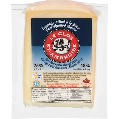 Kaiser Semi-Firm Surface-Ripened Cheese Le Clos St-Ambroise 26% M.F. 170 g, $4.71/100g