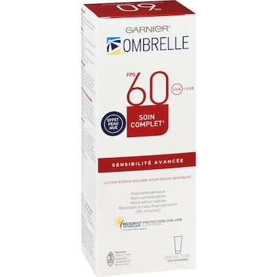 Soin complet lotion écran solaire pour peaux sensibles sensibilité avancée fps 60 uva + uvb