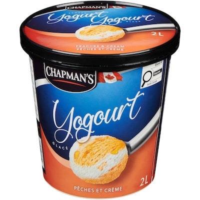 Chapman’s Yogourt glacé pêches et crème canadienne 2 l, 0,38 $/100ml