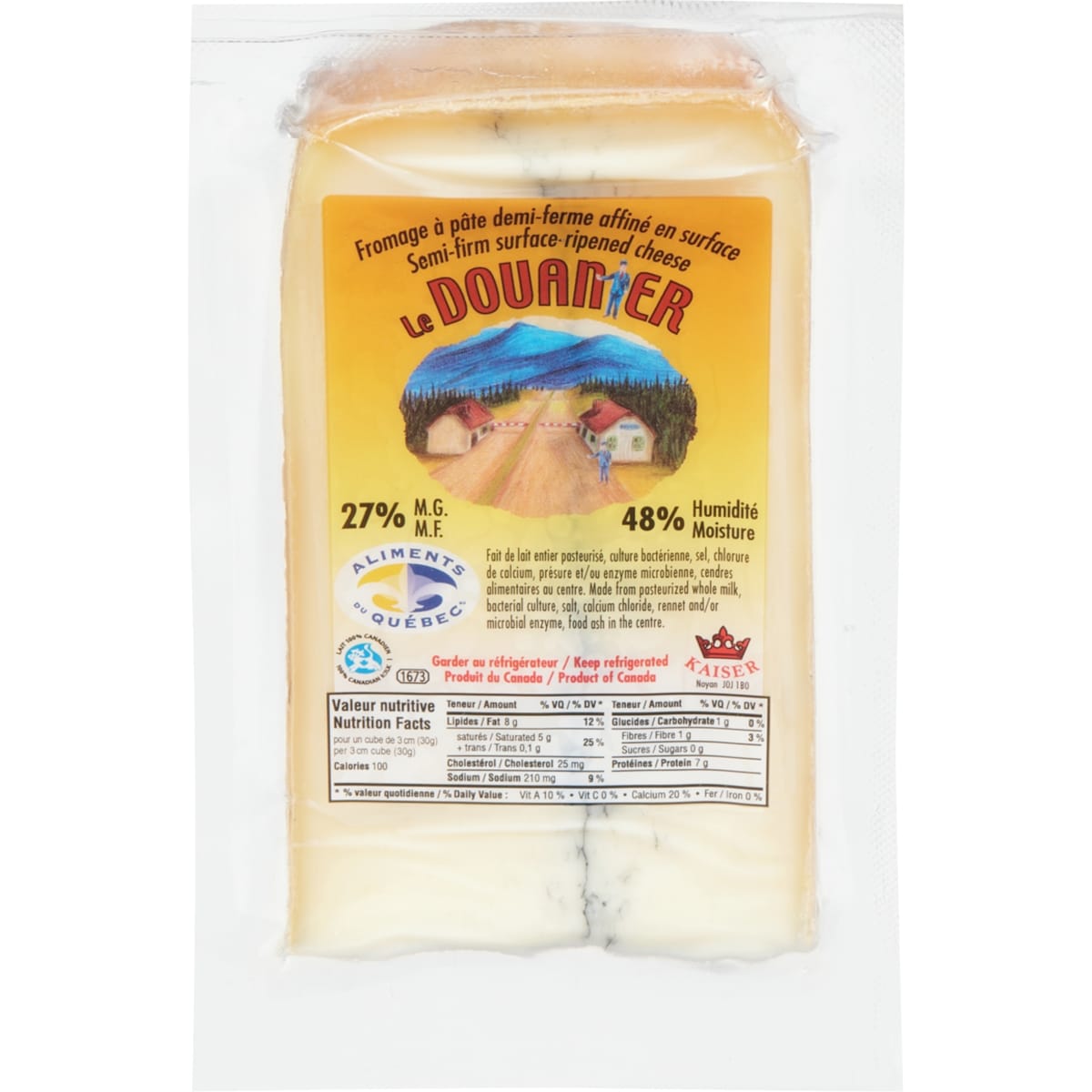 Kaiser Fromage à pâte demi-ferme affiné en surface le douaner 27% m.g. 170 g, 3,53 $/100g