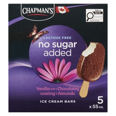 No Sugar Added Lactose Free Ice Cream Bars Vanilla With A Chocolatey Coating & Almonds