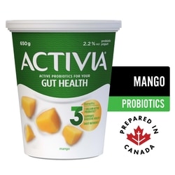 Activia Probiotic Yogurt, Mango 650 g, $0.54/100g
