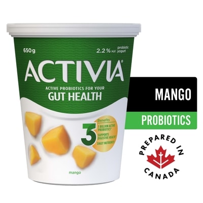 Activia Probiotic Yogurt, Mango 650 g, $0.65/100g