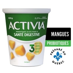Activia Yogourt probiotique, saveur mangue 650 g, 0,54 $/100g