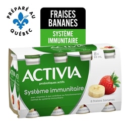 Activia Yogourt probiotique à boire, fraises-bananes 8x93.0 ml, 0,74 $/100ml