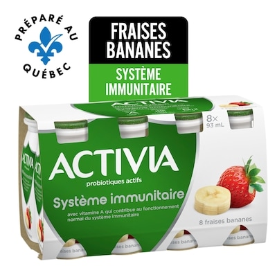 Activia Yogourt probiotique à boire, fraises-bananes 8x93.0 ml, 1,01 $/100ml