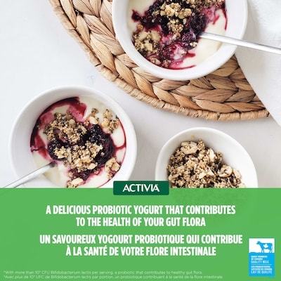 Yogourt probiotique à boire, fraises-bananes