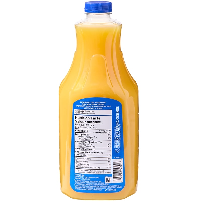 100% Orange Juice Pulp Free