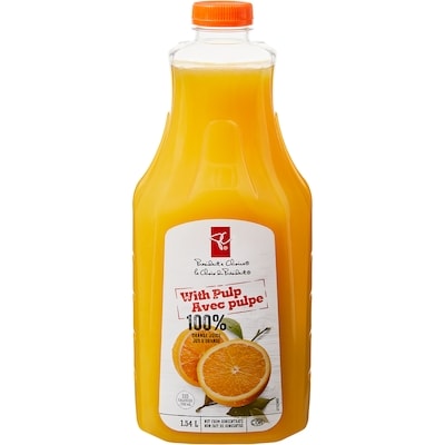 President's Choice Orange Juice with Pulp 1.54 l, $0.32/100ml