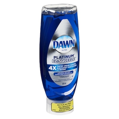 Savon à vaisselle Platinum EZ-Squeeze, détergent à vaisselle liquide, parfum Pluie rafraîchissante