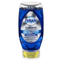 Dawn Savon à vaisselle Platinum EZ-Squeeze, détergent à vaisselle liquide, Pluie rafraîchissante 366 ml, 1,09 $/100ml