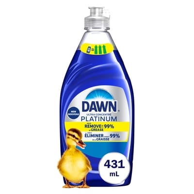 Dawn Détergent à vaisselle liquide Platinum, parfum Pluie rafraîchissante 431 ml, 1,11 $/100ml