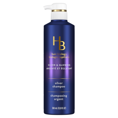 HB Hair Biology Silver and Glowing Purple Shampoo for Silver and Gray Hair 380 ml, $4.60/100ml
