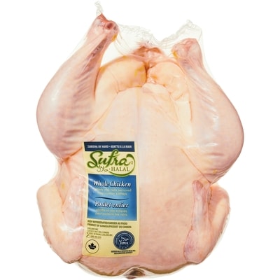 Sufra Poulet entier halal 1.55 kg, 0,97 $/100g
