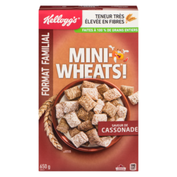 Kellogg’s Mini Wheats Saveur De Cassonade Format Familial Céréales 650 g, 1,23 $/100g