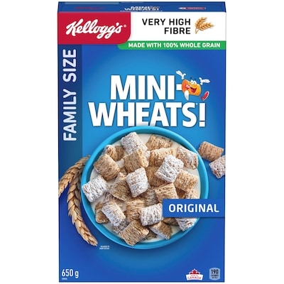 Kelloggs Mini Wheats Mini Wheat Frosted Cereal 650 g, $1.23/100g