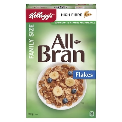 Kelloggs All Bran Flakes Family Size Cereal 560 g, $1.52/100g