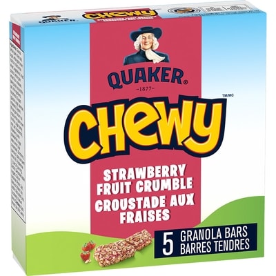 Quaker Chewy Strawberry Fruit Crumble Granola Bars, 5 bars 120 g, $2.91/100g