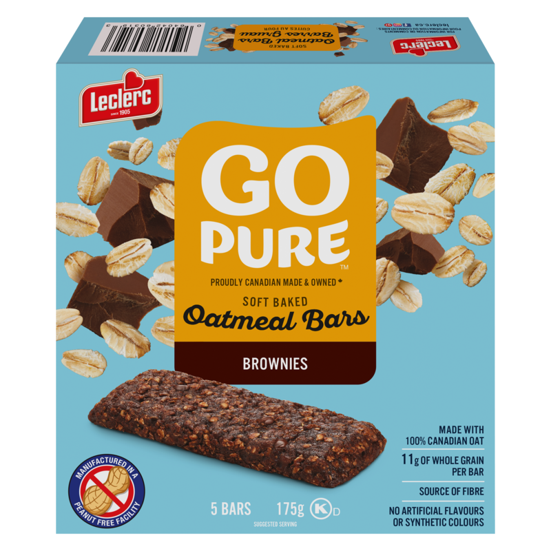 Go Pure Soft Baked Oatmeal Bars, Brownies 5 Bars