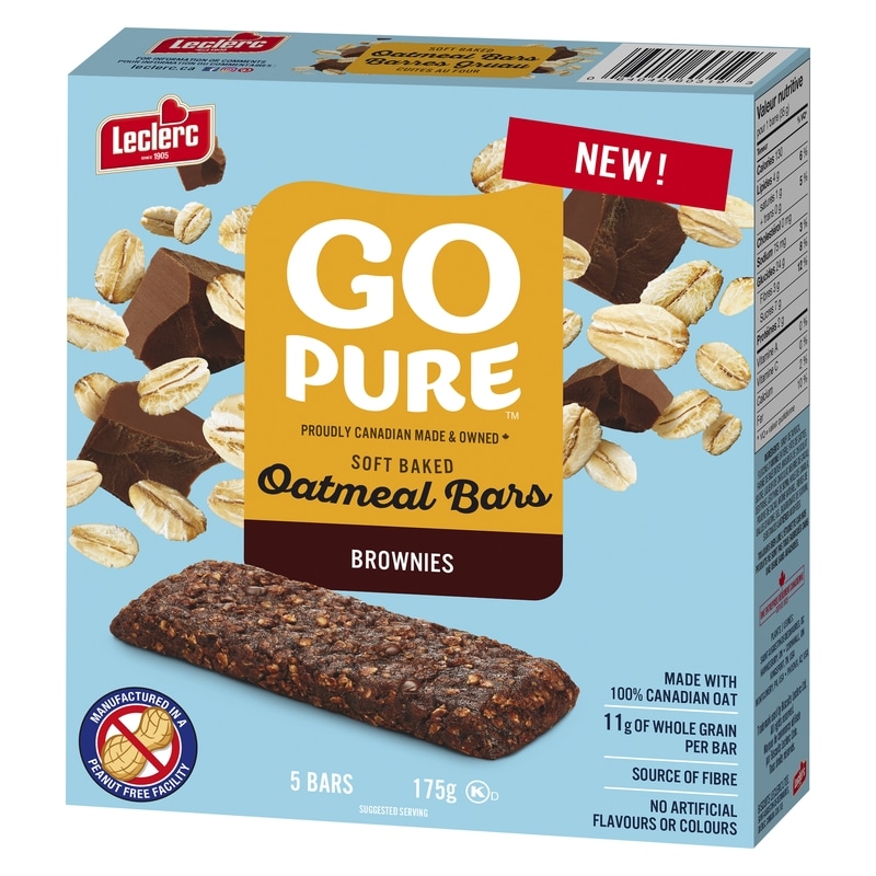 Go Pure Soft Baked Oatmeal Bars, Brownies 5 Bars