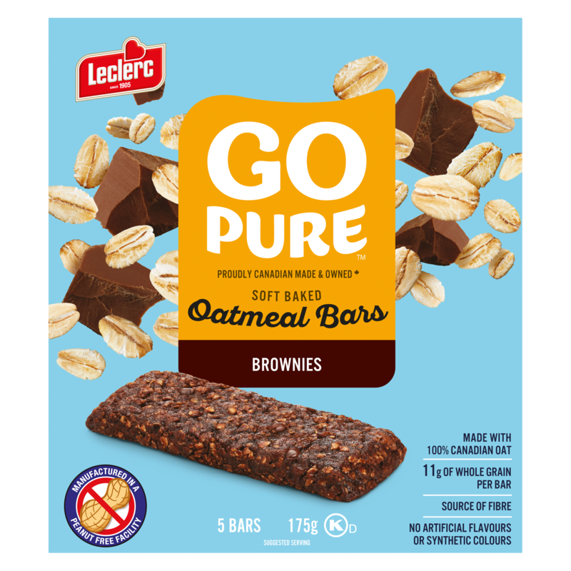 Go Pure Soft Baked Oatmeal Bars, Brownies 5 Bars