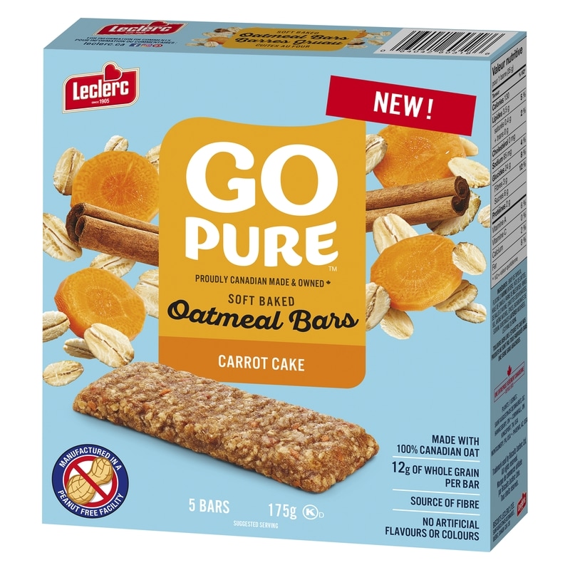Go Pure Soft Baked Oatmeal Bars, Carrot Cake 5 Bars