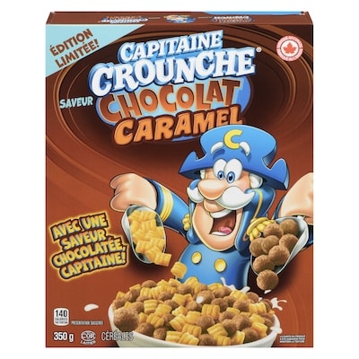 Quaker Capitaine Crounche Chocolat et Caramel Céréales 350 g, 1,43 $/100g
