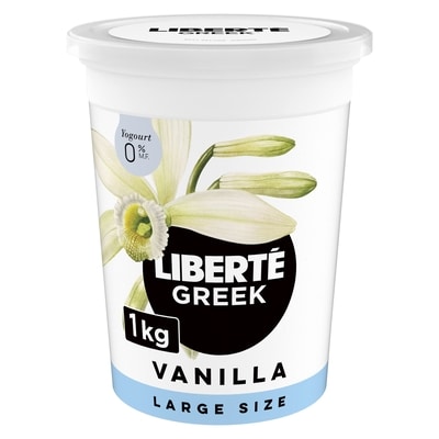 Liberte Greek 0% Yogurt, Vanilla, High Protein 1000 g, $1.00/100g