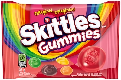 Skittles Original Gummy Candy, Full Size Bag 57 g, $3.49/100g