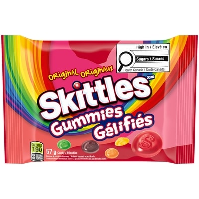 Skittles Originaux, bonbons gélifiés, sac pleine grandeur 57 g, 2,19 $/100g